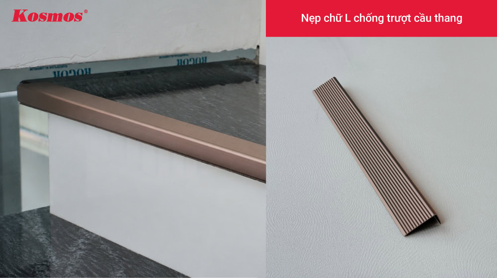 Nẹp chữ L chống trượt cầu thang