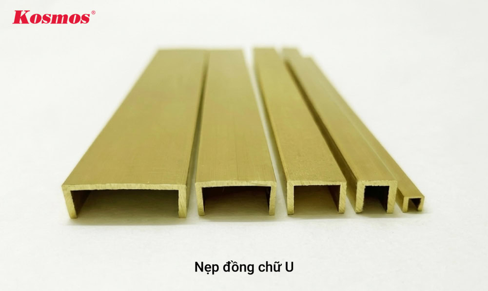 Nẹp đồng chữ U làm chỉ trang trí bề mặt vật liệu Nẹp đồng chữ U làm chỉ trang trí bề mặt vật liệu
