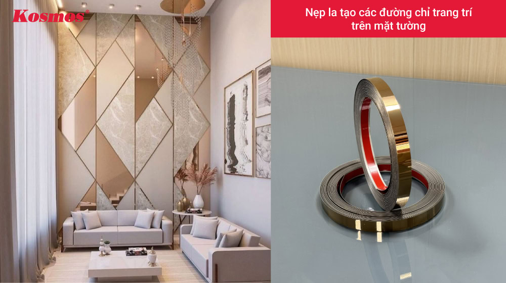 Nẹp la tạo các đường chỉ trang trí trên mặt tường