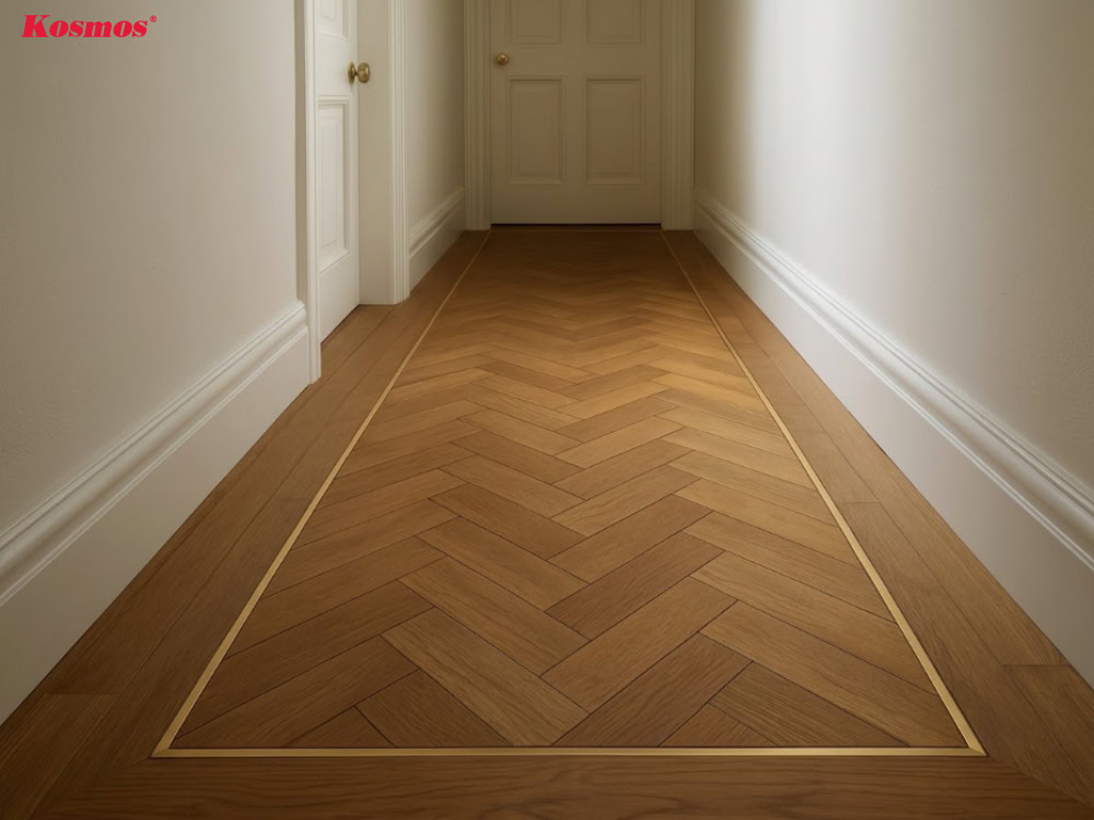 Nẹp T đồng xử lý các khe hở giữa các ván sàn gỗ Nẹp T đồng xử lý các khe hở giữa các ván sàn gỗ