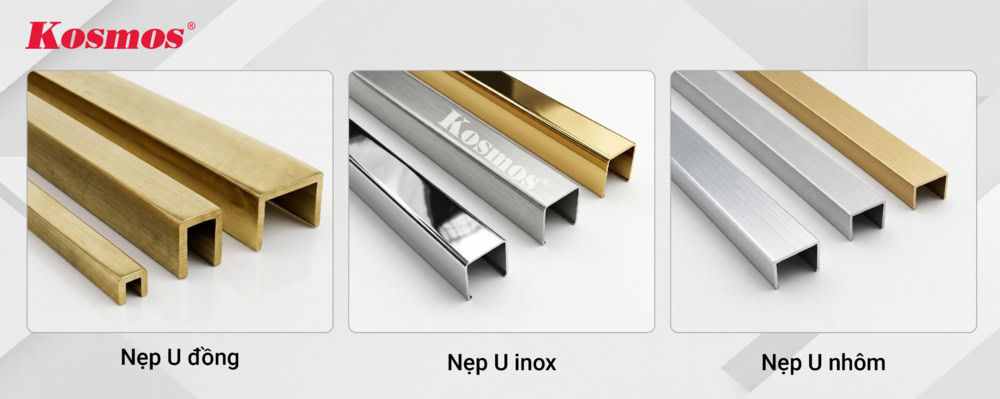 Nẹp U đồng có thể thay bằng nẹp U inox hoặc nhôm Nẹp U đồng có thể thay bằng nẹp U inox hoặc nhôm