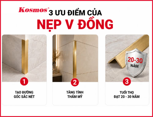 Nẹp V đồng: Công dụng, ưu nhược điểm, báo giá 2026