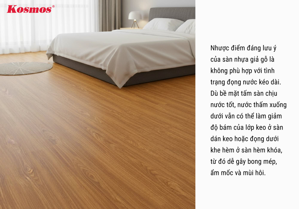 Nhược điểm của sàn nhựa vân gỗ