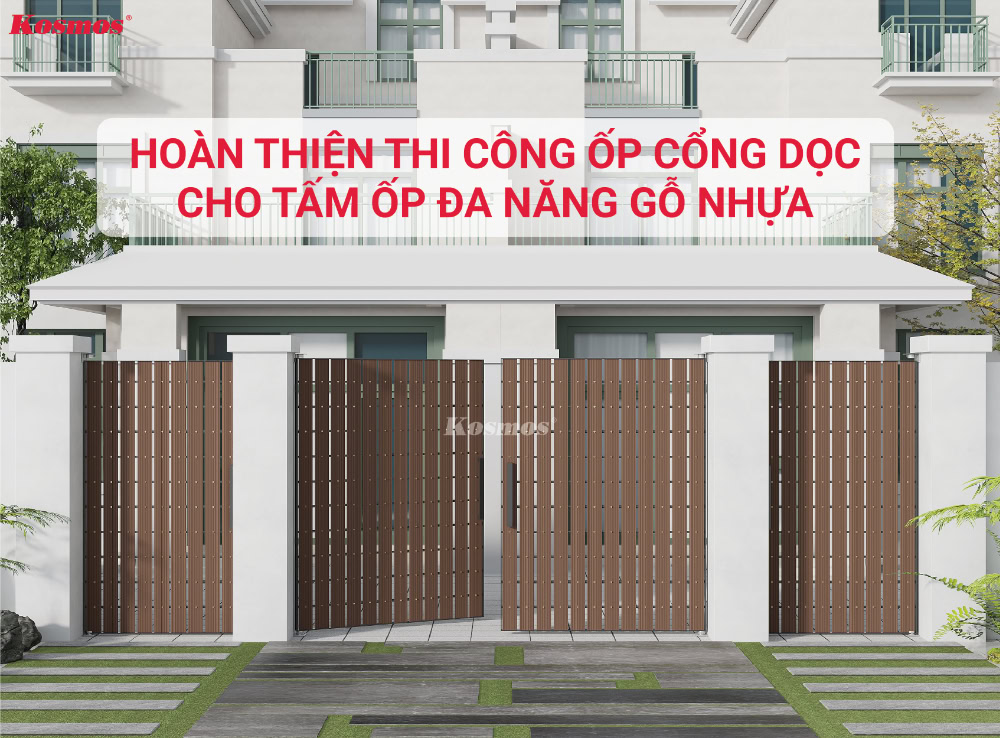 Ốp cổng dọc bằng tấm ốp đa năng bắn vít