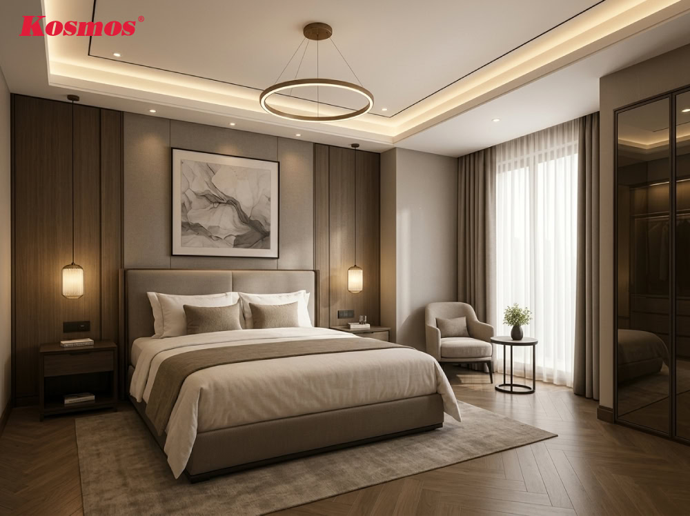 Phụ kiện nẹp trần thạch cao ứng dụng phong cách hiện đại