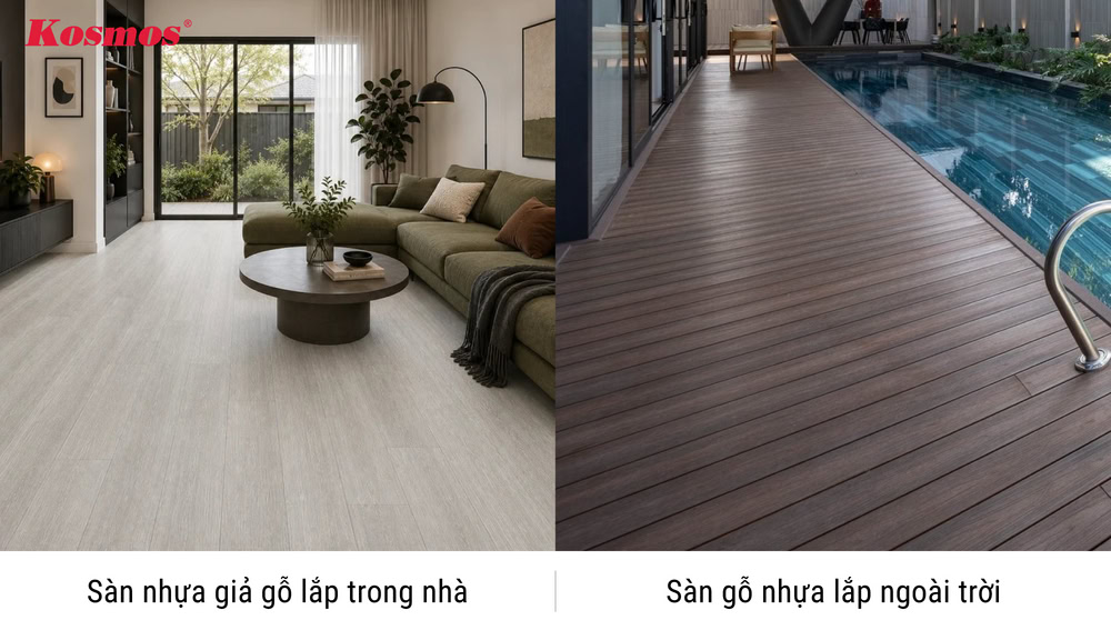 Sàn nhựa giả gỗ và sàn gỗ nhựa