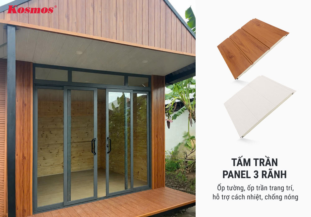 Tấm panel 3 rãnh ốp tường, ốp trần trang trí, hỗ trợ cách nhiệt, chống nóng Tấm panel 3 rãnh ốp tường, ốp trần trang trí, hỗ trợ cách nhiệt, chống nóng
