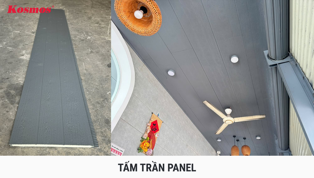 Tấm trần panel tôn xốp cách nhiệt, chống nóng cho trần nhà Tấm trần panel tôn xốp cách nhiệt, chống nóng cho trần nhà