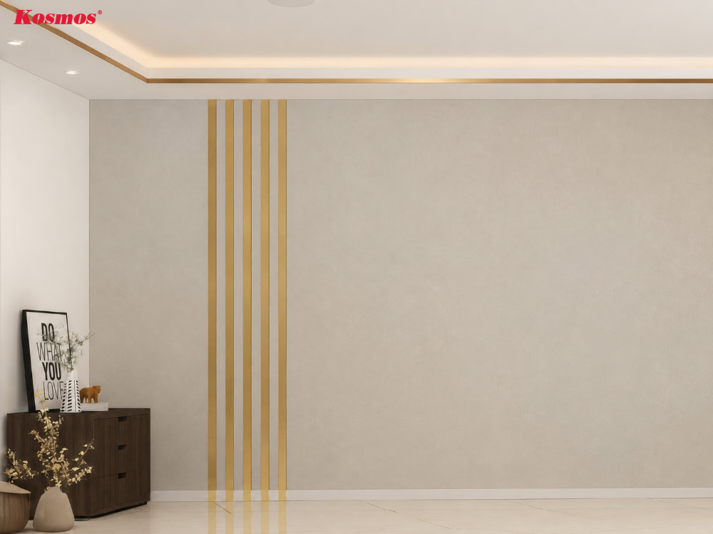 Tạo điểm nhấn cho mảng tường bằng các thanh nẹp U đồng Tạo điểm nhấn cho mảng tường bằng các thanh nẹp U đồng