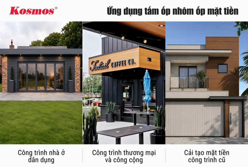 Ứng dụng tấm ốp nhôm ốp mặt tiền Ứng dụng tấm ốp nhôm ốp mặt tiền