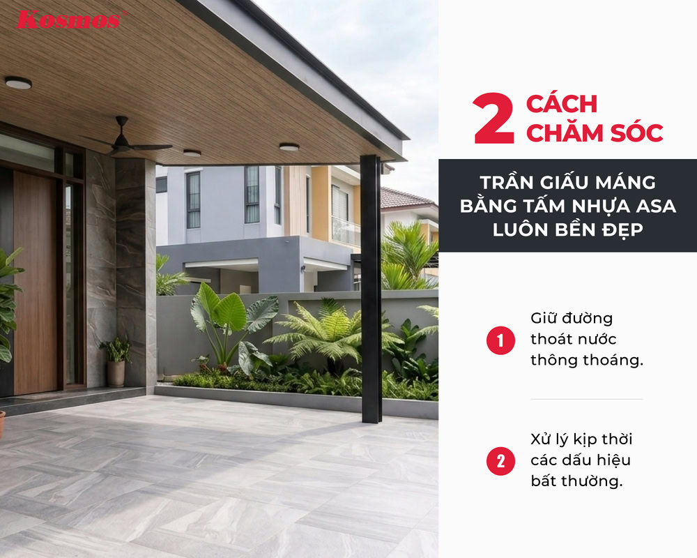2 cách giữ trần giấu máng bằng tấm nhựa asa luôn bền đẹp