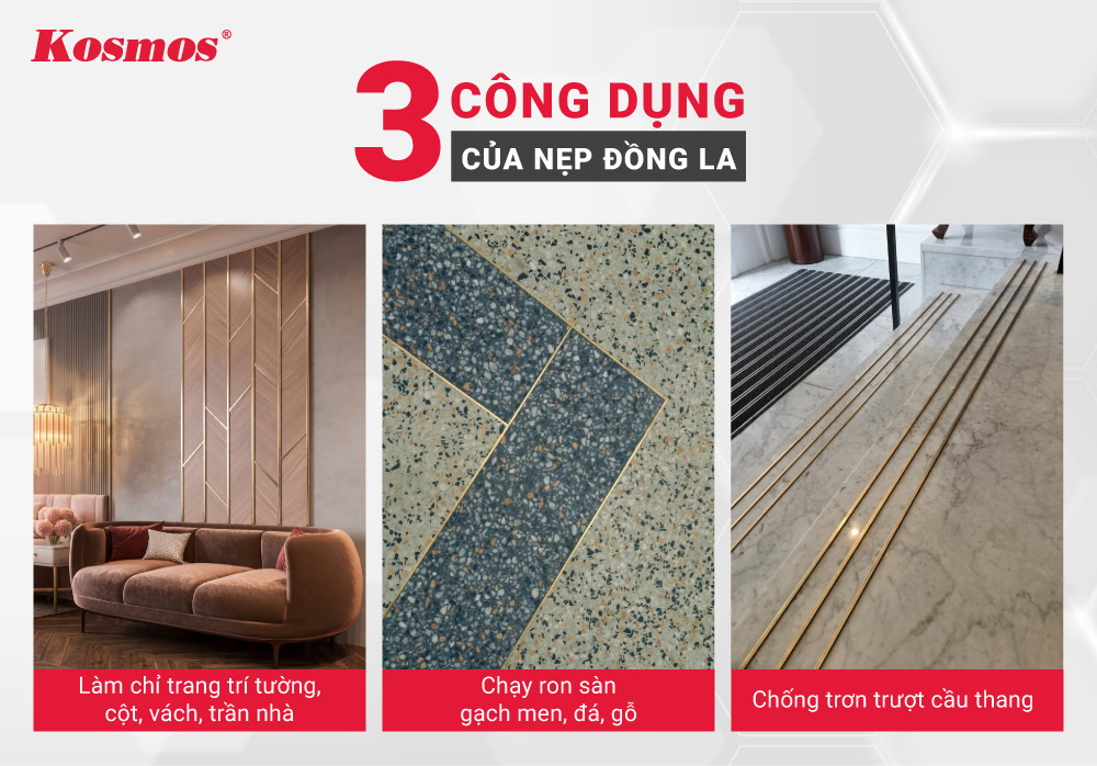 3 ứng dụng chính của nẹp la đồng