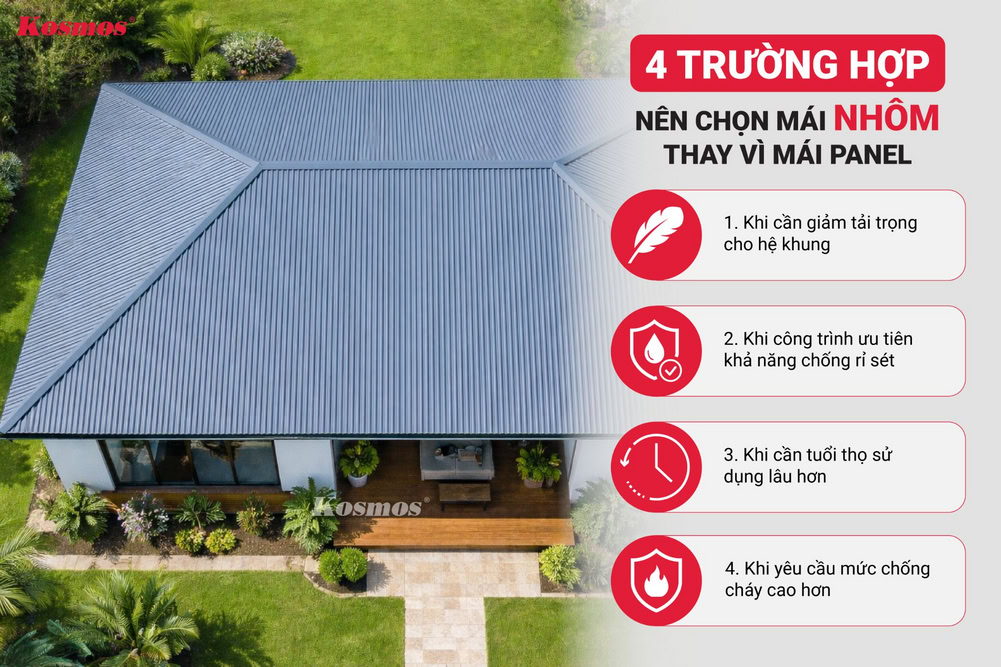4 trường hợp nên chọn mái nhôm thay vì mái panel