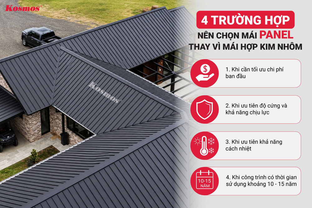 4 trường hợp nên chọn mái panel thay vì mái hợp kim nhôm