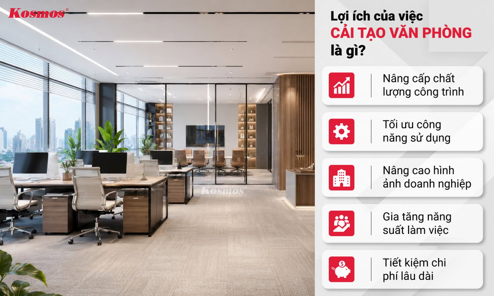 5 lợi ích nổi bật khi doanh nghiệp đổi mới và cải tạo văn phòng