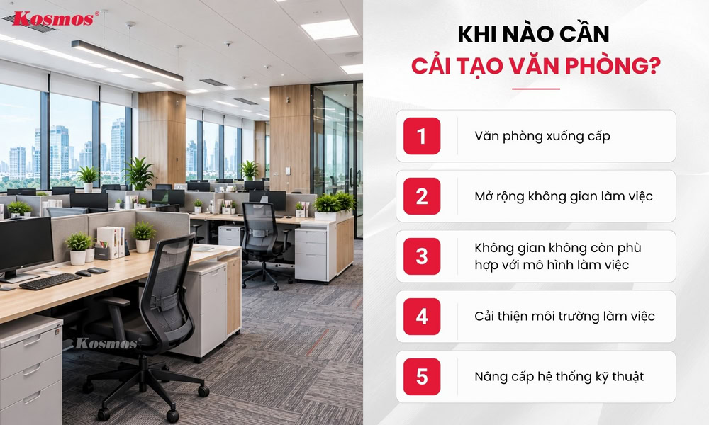 5 lý do phổ biến doanh nghiệp cần cải tạo văn phòng