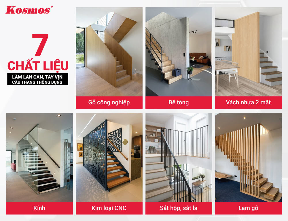 7 nhóm vật liệu làm vách ngăn cầu thang phổ biến 7 nhóm vật liệu làm vách ngăn cầu thang phổ biến