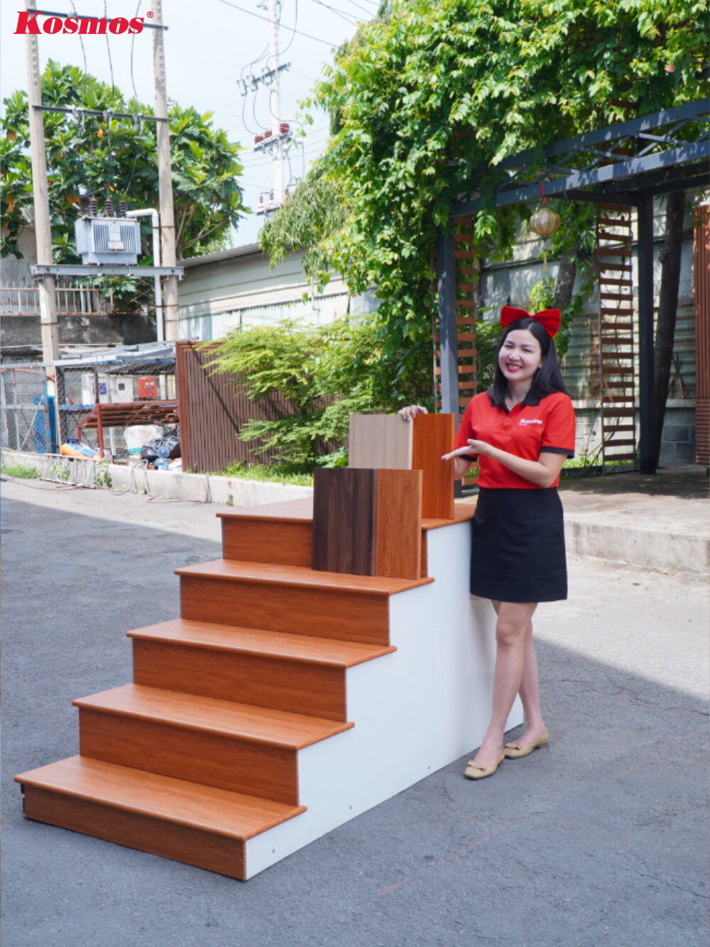 Các mẫu bậc cầu thang nhựa vân gỗ Galawood