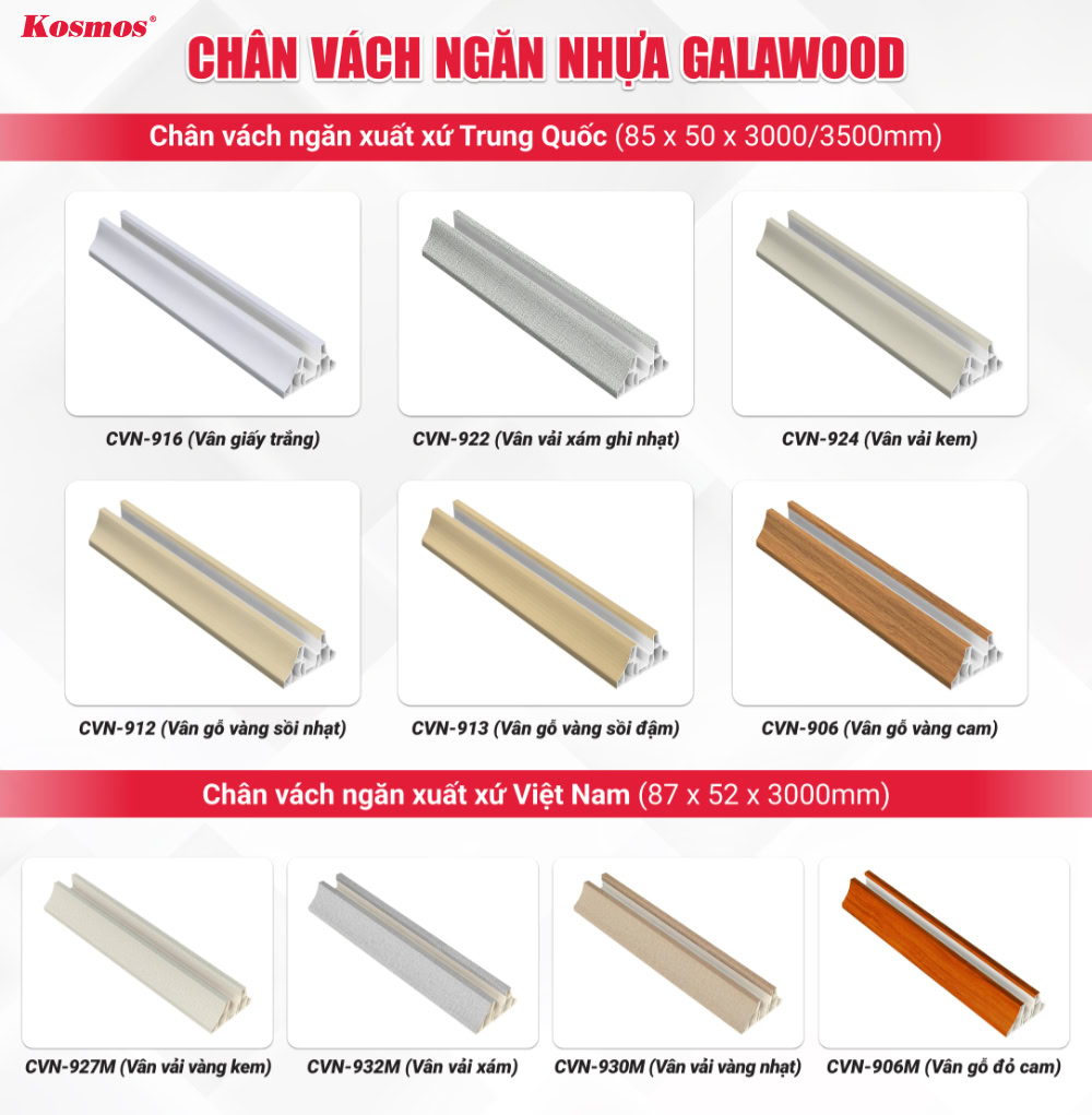 Các mẫu chân vách ngăn nhựa 2 mặt đẹp