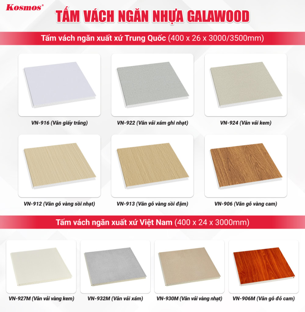 Các mẫu tấm vách ngăn nhựa 2 mặt đẹp