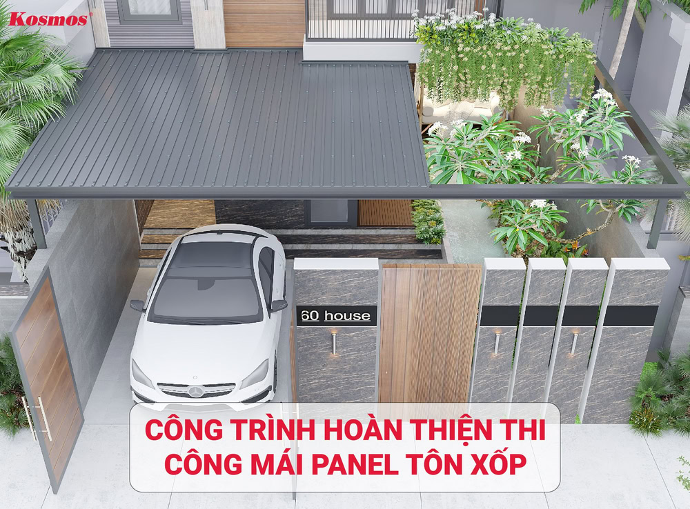 Công trình hoàn thiện thi công mái Panel tôn xốp Công trình hoàn thiện thi công mái Panel tôn xốp