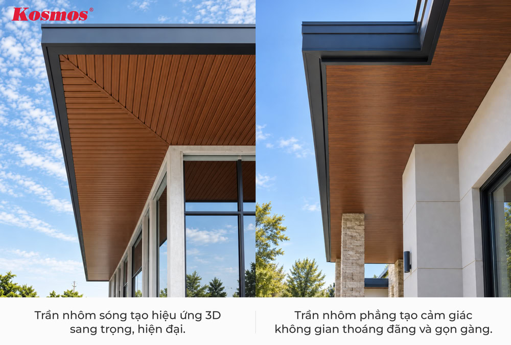 Hình 2 công trình thực tế sử dụng tấm ốp nhôm sóng và phẳng Hình 2 công trình thực tế sử dụng tấm ốp nhôm sóng và phẳng