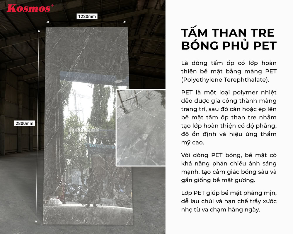 Hình chụp tấm than tre bóng phủ PET Hình chụp tấm than tre bóng phủ PET