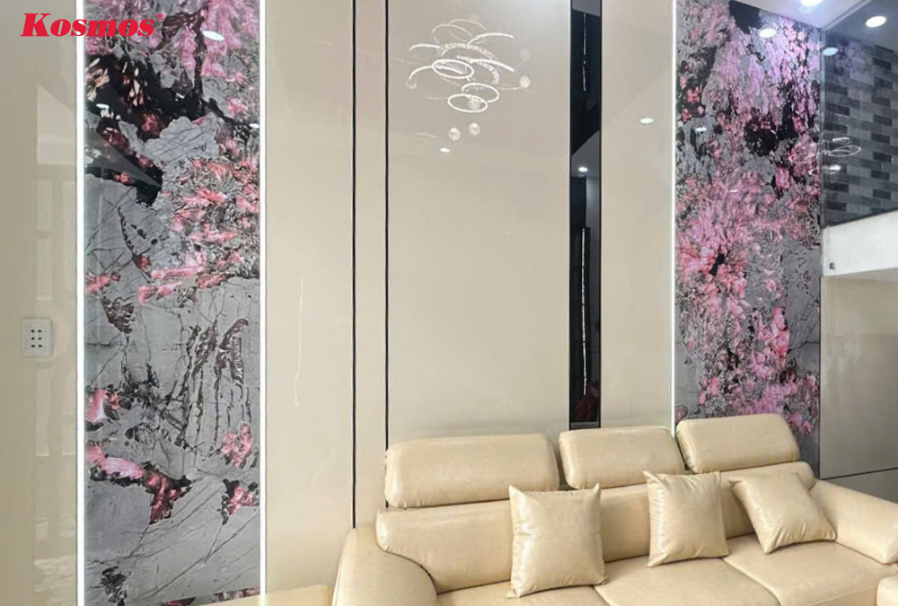 Hình công trình thi công tấm ốp than tre đơn sắc và vân đá phủ PET trang trí vách sofa tại Tỉnh Đồng Nai (T6.2026)
