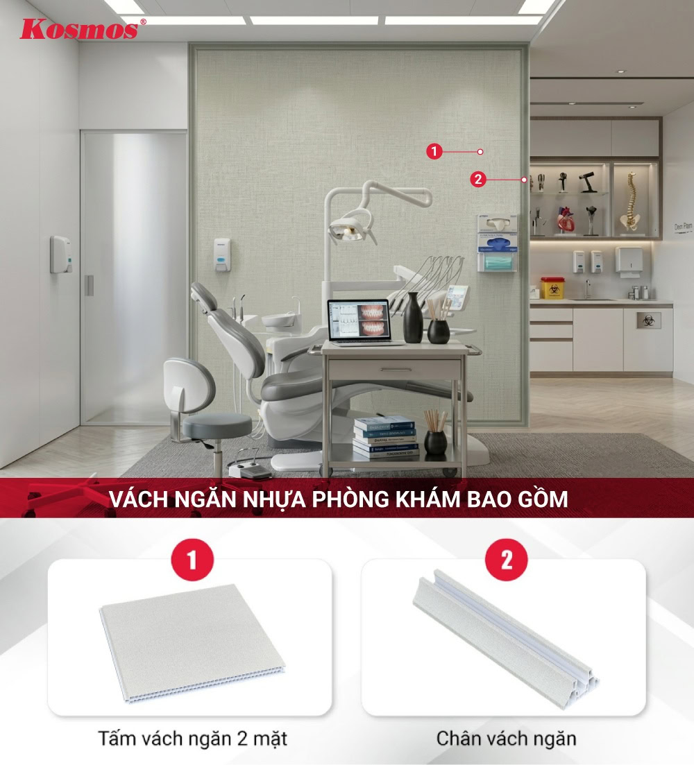 Kết cấu hệ vách ngăn 2 mặt ứng dụng ngăn không gian phòng khám Kết cấu hệ vách ngăn 2 mặt ứng dụng ngăn không gian phòng khám