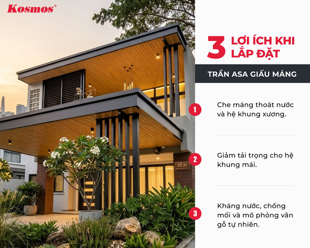 Lợi ích khi lắp đặt trần asa giấu máng