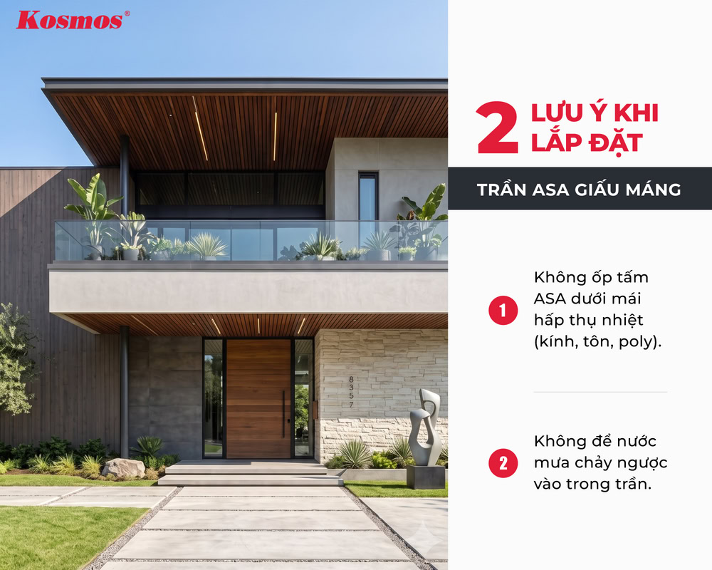 Lưu ý khi lắp đặt trần asa giấu máng
