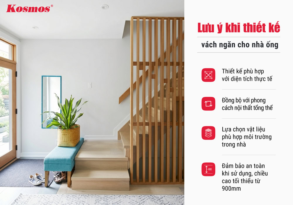 Lưu ý khi thiết kế vách ngăn cho không gian nhà ống Lưu ý khi thiết kế vách ngăn cho không gian nhà ống