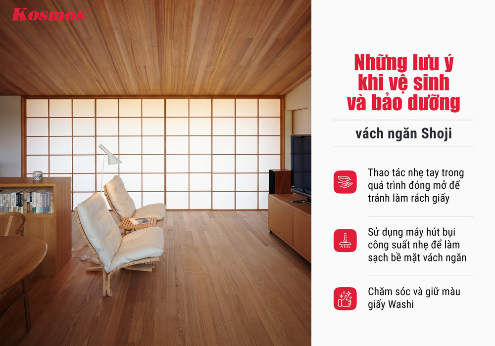 Lưu ý khi vệ sinh và bảo dưỡng vách ngăn Shoji