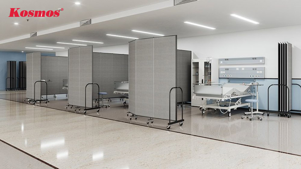 Mẫu vách giường nằm bệnh viện bằng nhôm - nỉ