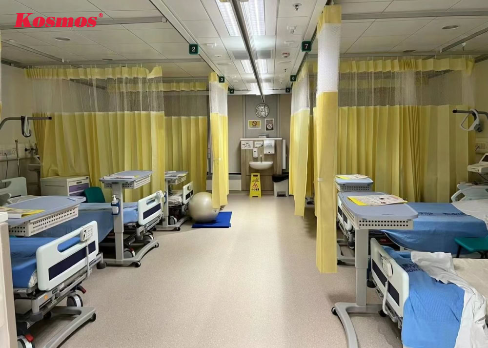 Mẫu vách giường nằm bệnh viện bằng rèm ngăn y tế