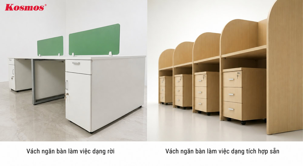 Mẫu vách ngăn bàn nhân viên tấm rời và vách ngăn liền khối bàn Mẫu vách ngăn bàn nhân viên tấm rời và vách ngăn liền khối bàn