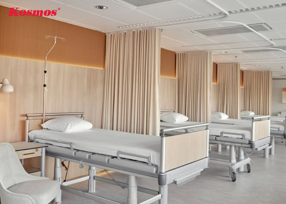 Phòng khám ngăn vách bằng rèm vải kháng khuẩn