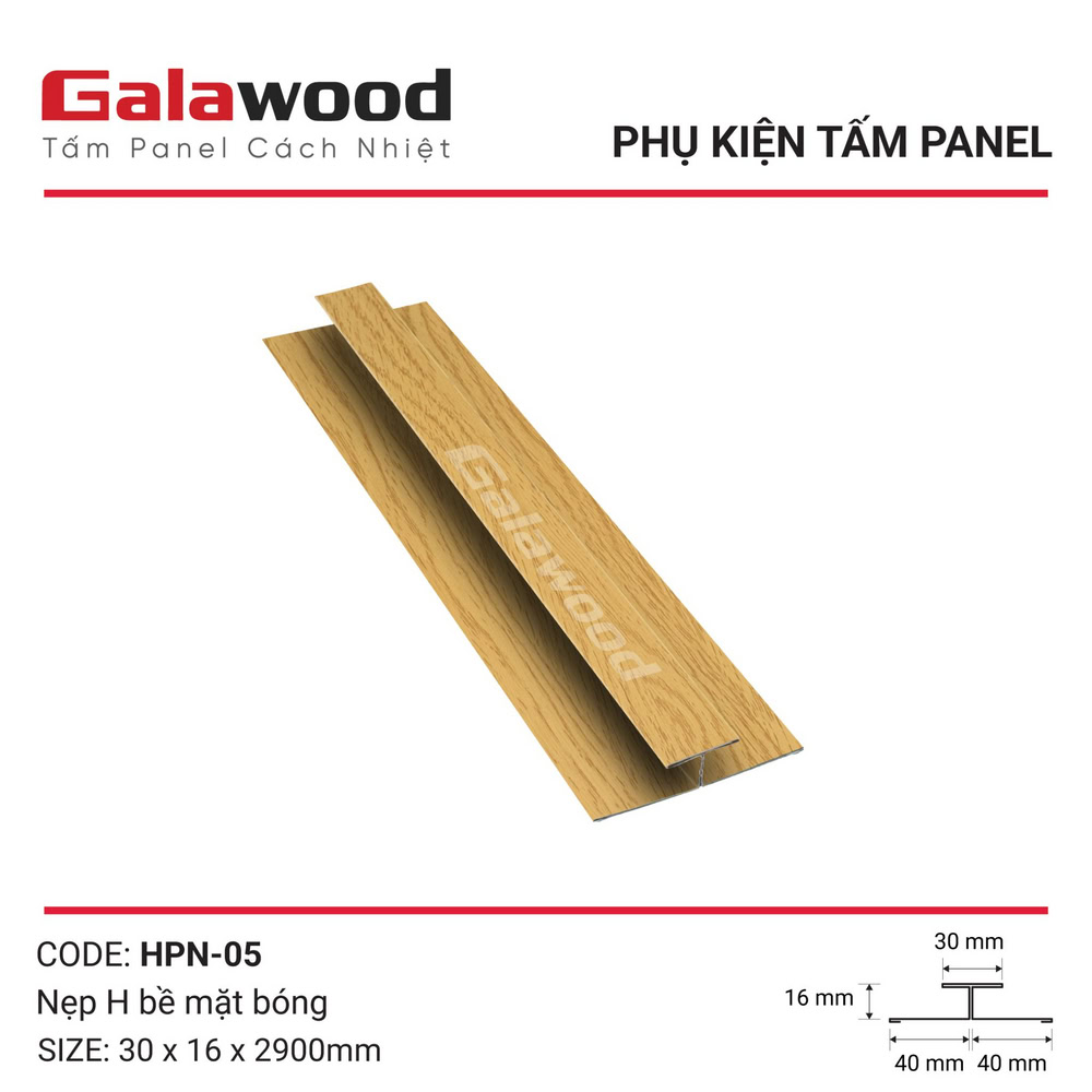 Phụ kiện nẹp chữ H mã HPN-05 vàng sồi nhạt Phụ kiện nẹp chữ H mã HPN-05 vàng sồi nhạt