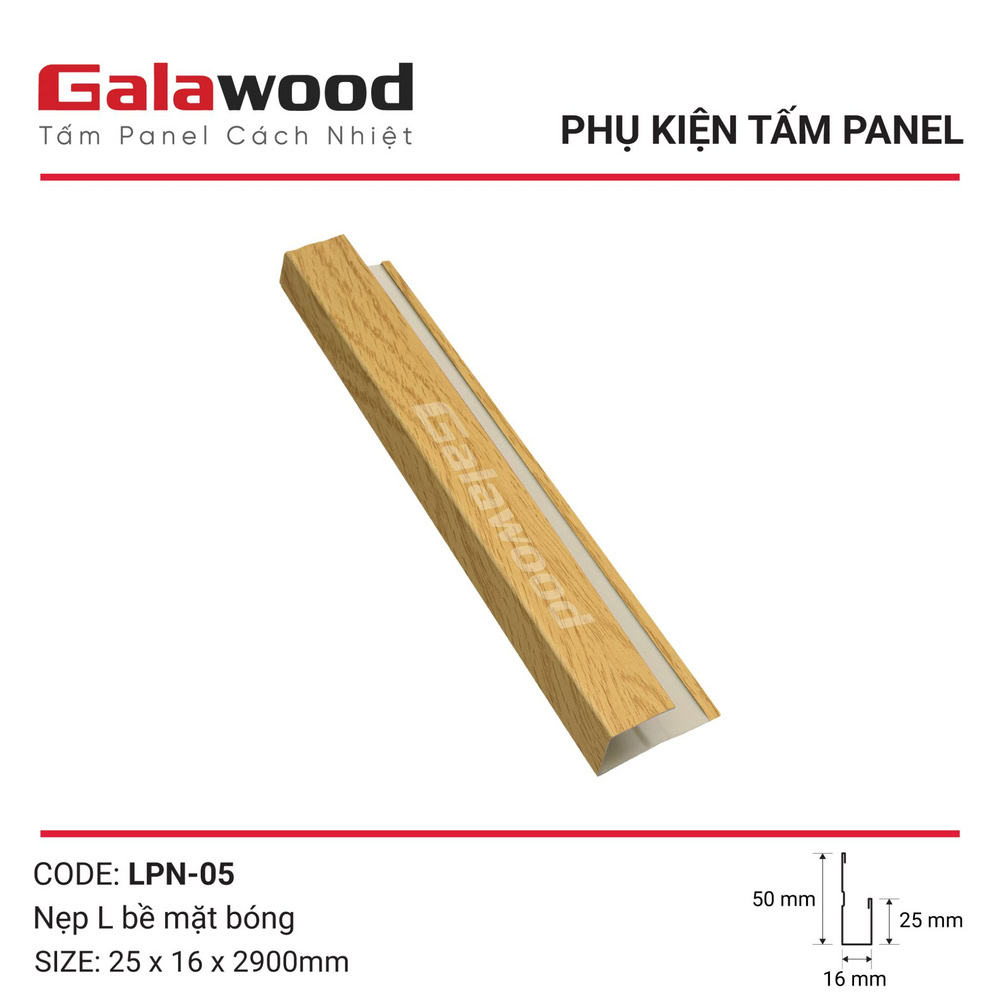 Phụ kiện nẹp chữ L LPN-05 vàng sồi nhạt cho tấm Panel Phụ kiện nẹp chữ L LPN-05 vàng sồi nhạt cho tấm Panel