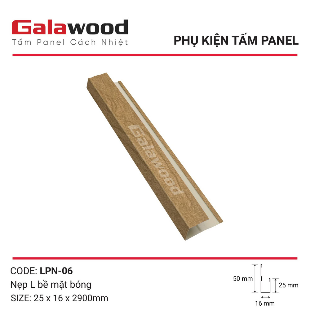 Phụ kiện nẹp chữ L LPN-06 nâu vàng cho tấm Panel Phụ kiện nẹp chữ L LPN-06 nâu vàng cho tấm Panel