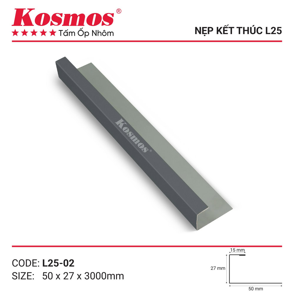 Phụ kiện nẹp nhôm kết thúc L25-02 màu xám sifa Phụ kiện nẹp nhôm kết thúc L25-02 màu xám sifa