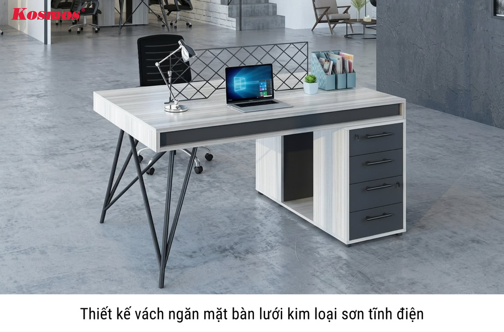Thiết kế vách ngăn mặt bàn lưới kim loại sơn tĩnh điện hiện đại