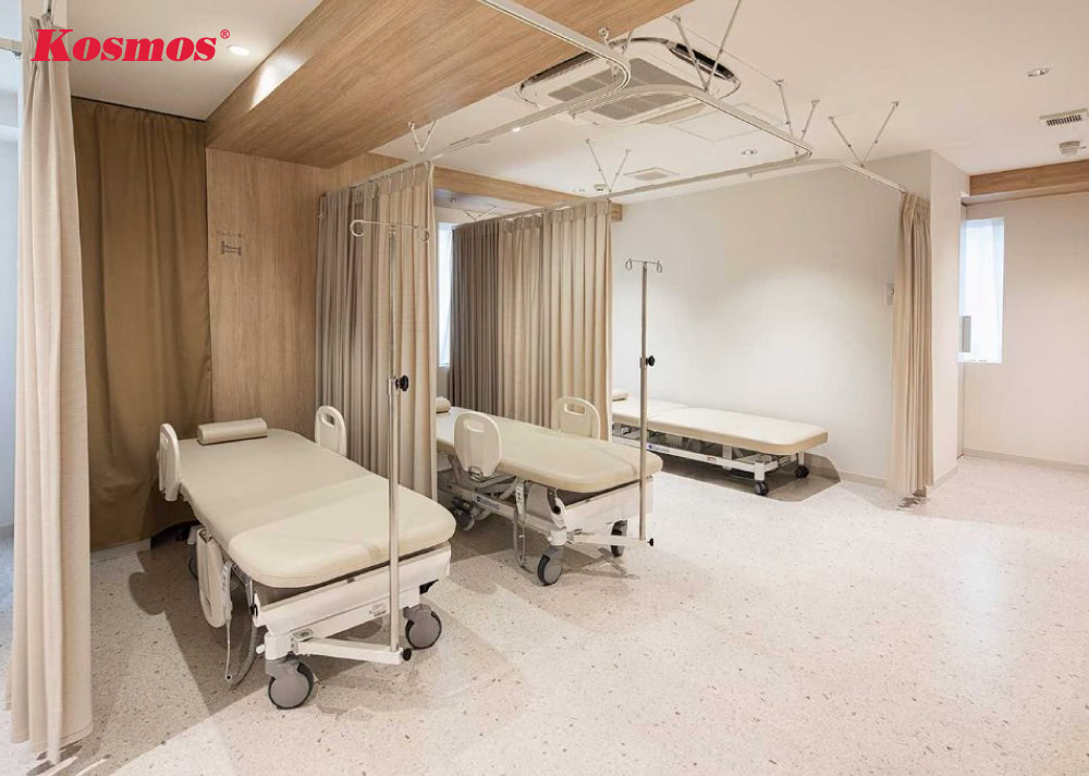 Thiết kế vách ngăn phòng khám bằng vải polyester