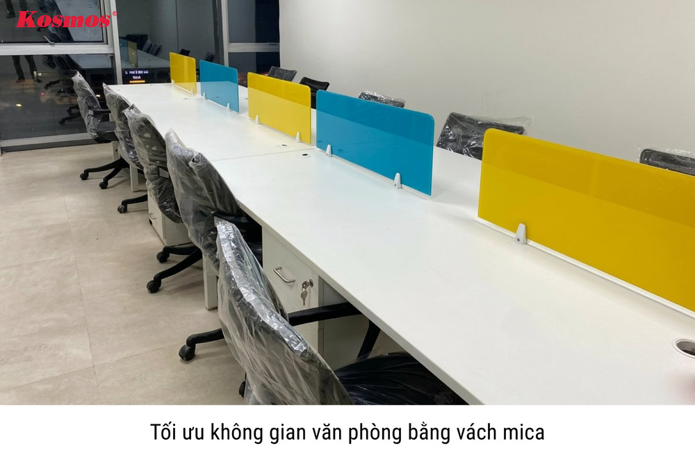 Tối ưu không gian văn phòng bằng vách mica