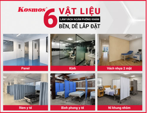 Top 6 vật liệu vách ngăn phòng khám an toàn, đạt chuẩn y tế