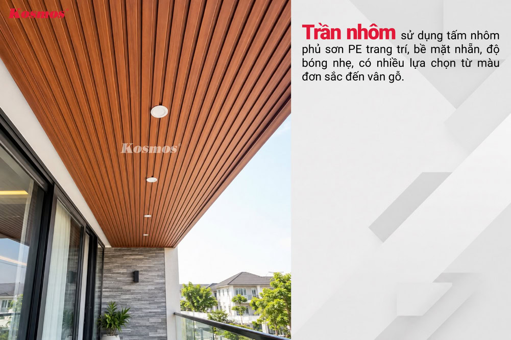 Trần nhôm sử dụng nhôm phủ sơn PE trang trí