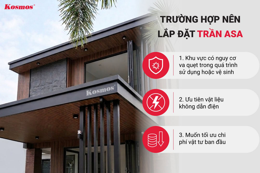 Trường hợp nên lắp đặt trần ASA