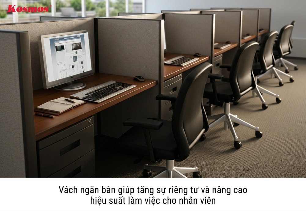 Vách ngăn bàn giúp tăng sự riêng tư và nâng cao hiệu suất làm việc cho nhân viên Vách ngăn bàn giúp tăng sự riêng tư và nâng cao hiệu suất làm việc cho nhân viên