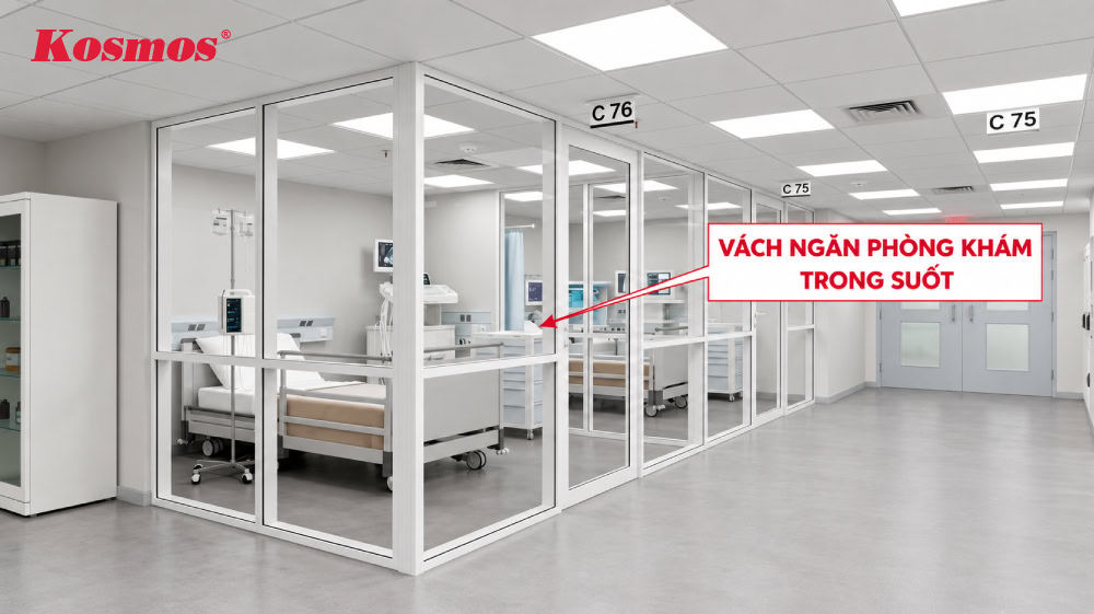 Vách ngăn trong suốt giúp quá trình vệ sinh trở nên dễ dàng Vách ngăn trong suốt giúp quá trình vệ sinh trở nên dễ dàng