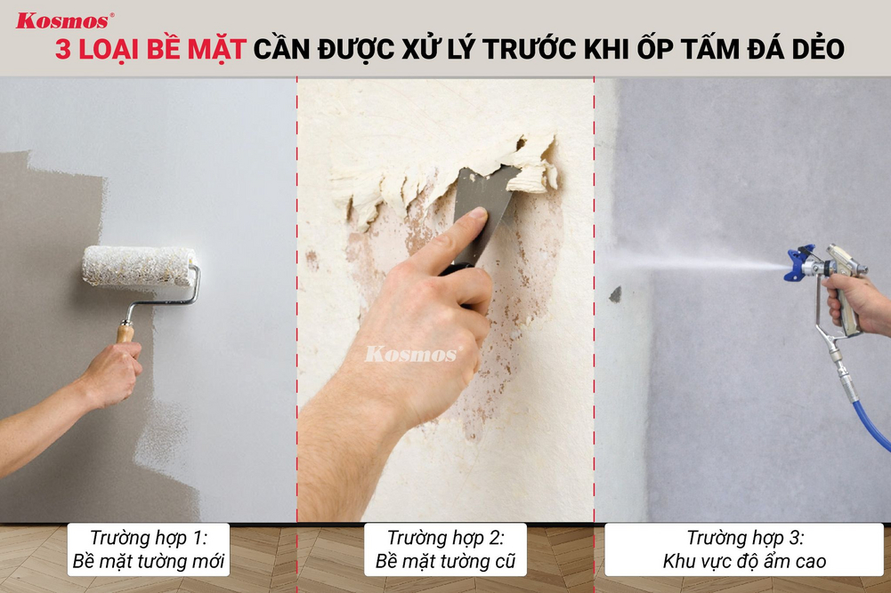 3 loại bề mặt cần được xử lý trước khi ốp tấm đá dẻo 3 loại bề mặt cần được xử lý trước khi ốp tấm đá dẻo